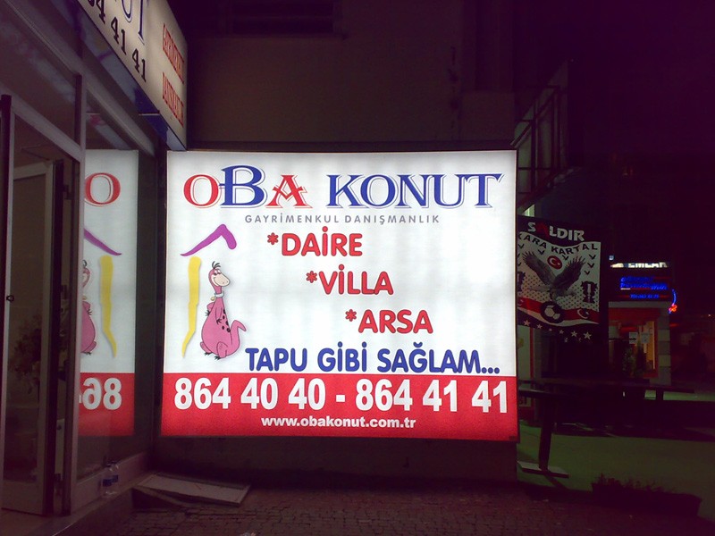 Bursa Işıklı Vinil Germe Tabela